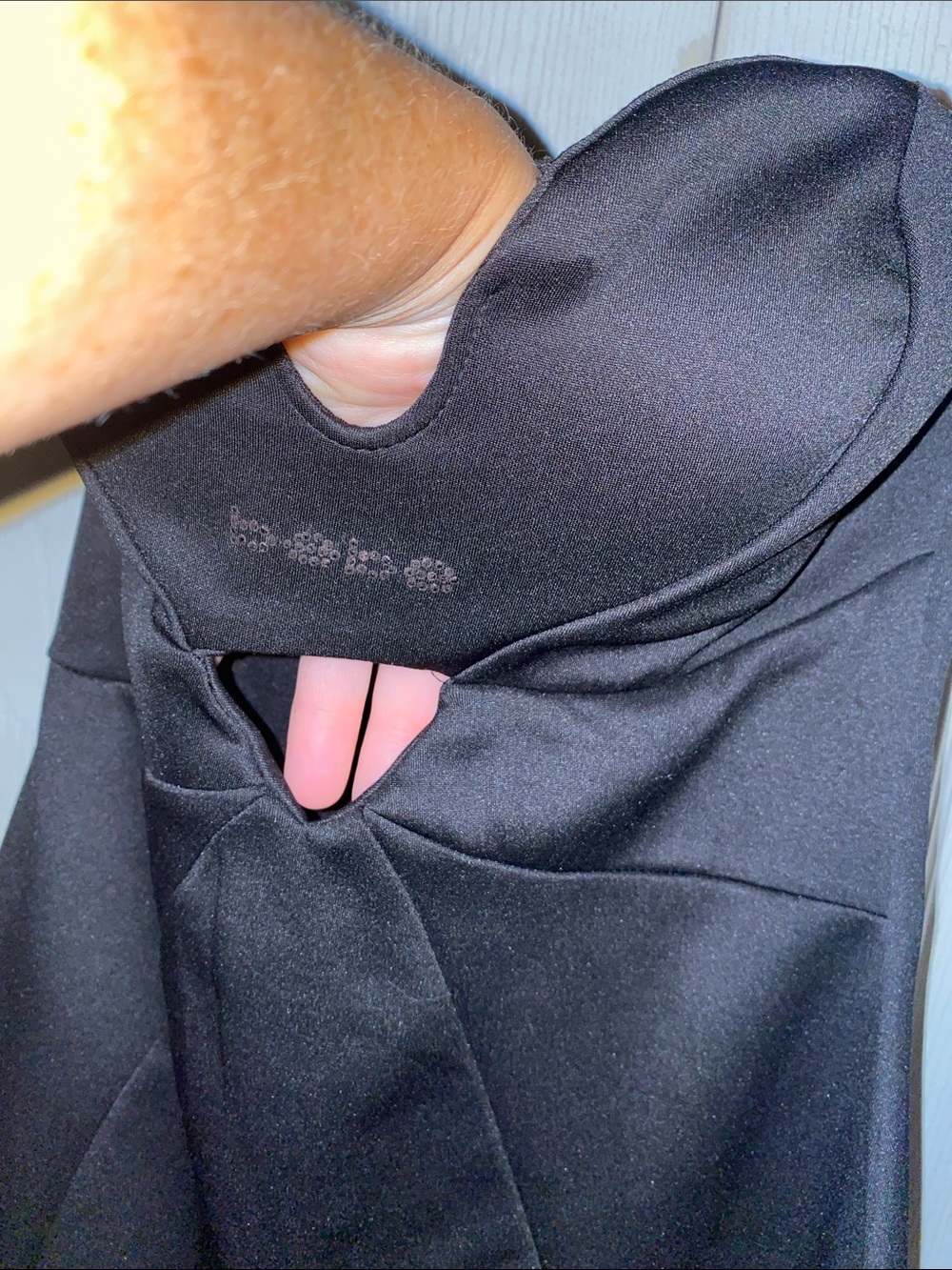 bebe Black Strapless Mini Dress with Front Cutout (50) - Picture 5 of 14